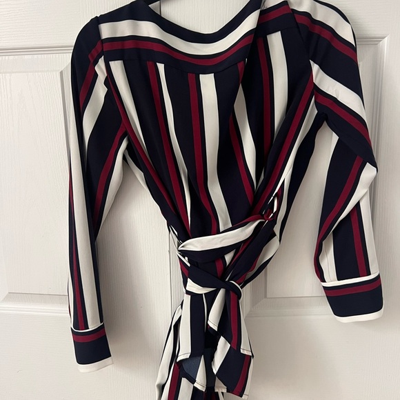 Stripe Blouse wrap top - Picture 3 of 4